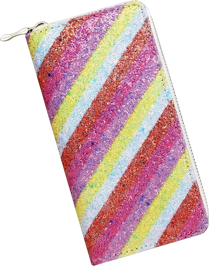 Glitter Wallet for Women Shiny Long Phone Clutch Purse Ladies Card Holder