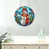 Diamond Painting Stained Glass Snowman Pendant