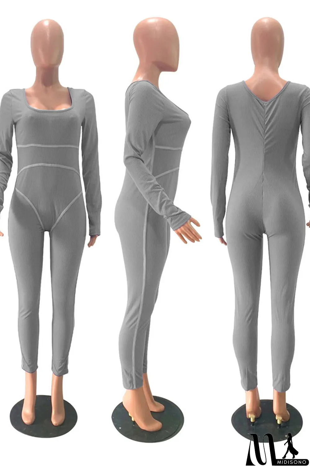 MidiSono - purple Street Pit Article Fabrics O Neck Jumpsuits