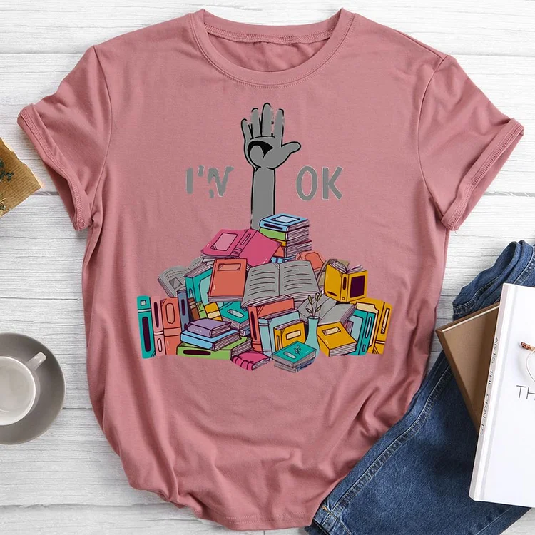 I'm ok Round Neck T-shirt-0021458