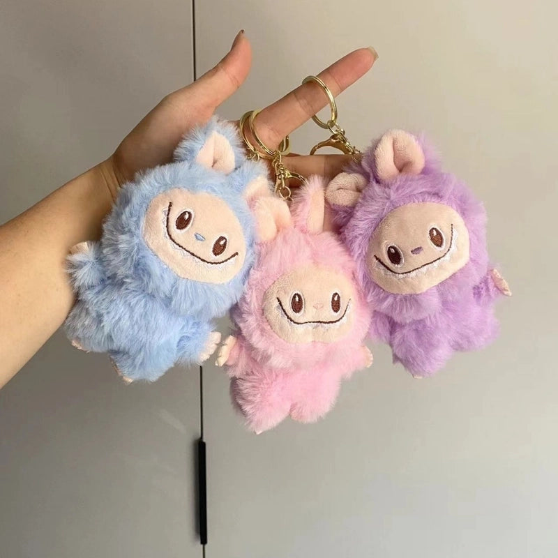 Net Red Cute Plush Cloth Doll Keychain Girl Heart Couple Bag Car Pendant Catch Baby Machine