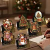 6pcs DIY Christmas Atmosphere 3D standing Diamond Painting Greeting Card