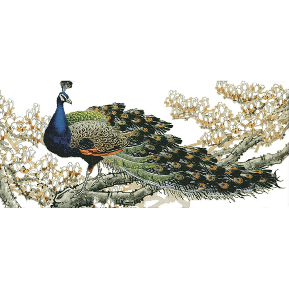 

Peacock - 14CT Stamped Cross Stitch - 105*51cm, 501 Original