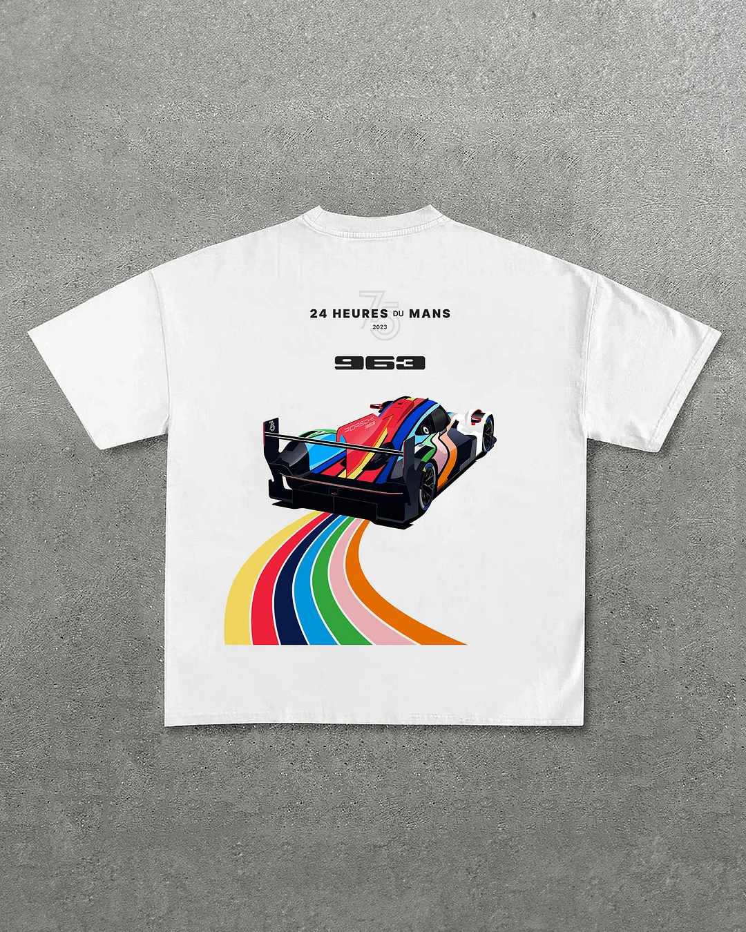 Porsche 963 Hypercar Livery Car Printed Oversized Unisex T-shirts