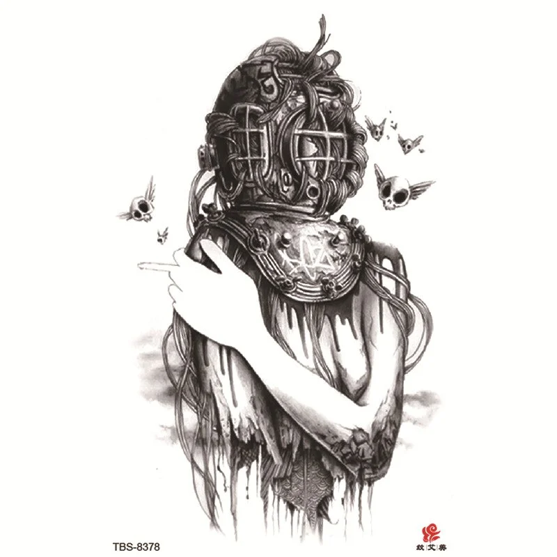 Sdrawing Temporary Tattoo Sticker Forest Lion Tiger Flash Tattoos Women Skeleton Skull Bodi Art Arm Fake Tatoo Men Body Woman