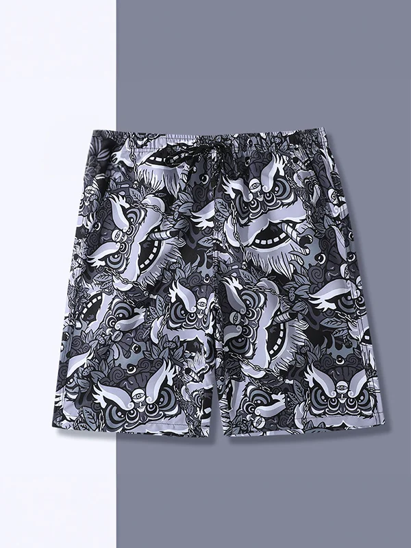 Black Smoking Lion Quick-Drying Trunks