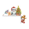 (US Local)Wooden Christmas Cat DIY Diamond Painting Door Topper Decor for Party Ornament