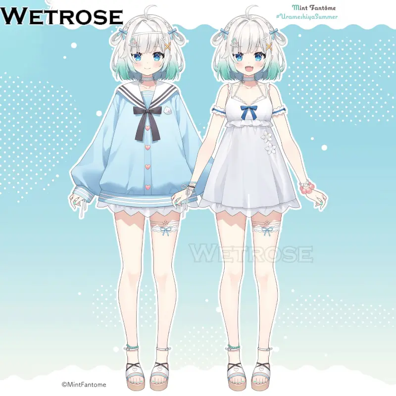 [Deposit Poll] Wetrose Vtuber Mint Fantome Urameshiya Summer New Outfit Cosplay Costume 