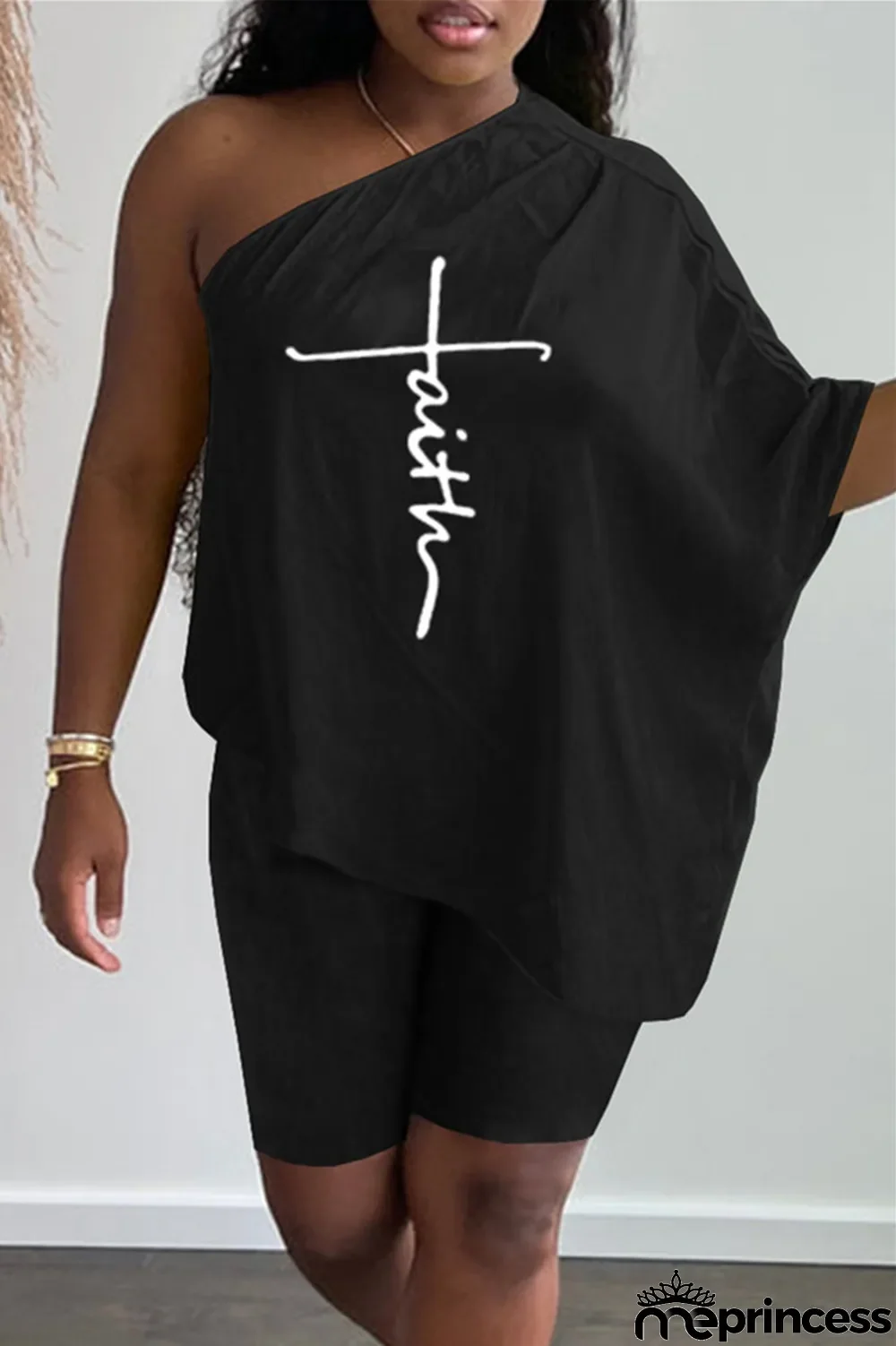 Red Fashion Casual Print Backless Oblique Collar Short Sleeve Two Pieces