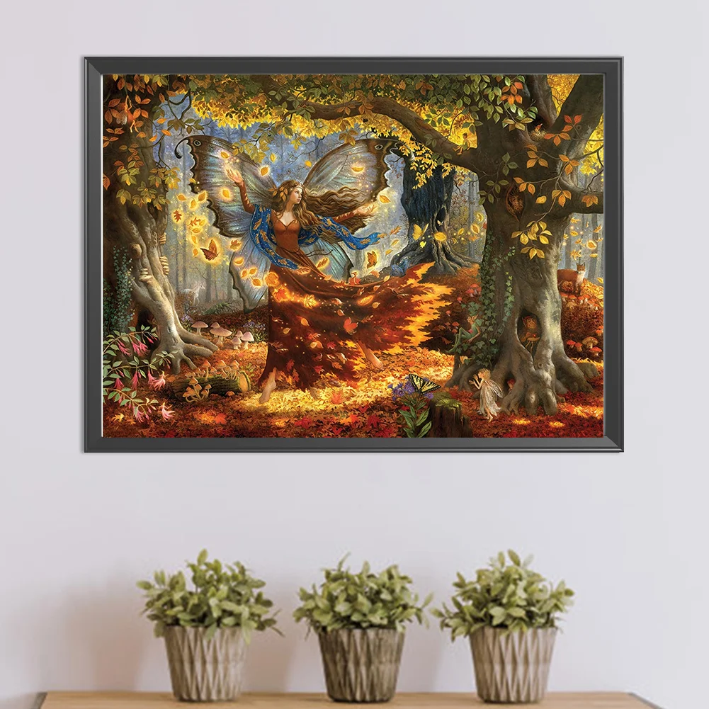 Partial AB Diamond Painting - Full Round Drill - Autumn Fairy(Canvas|60*45cm)