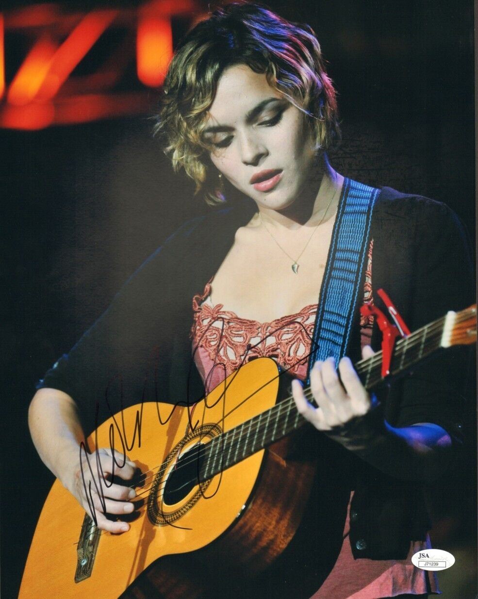 NORAH JONES Signed Autographed Guitar 11x14 Photo Poster painting JSA #J71239