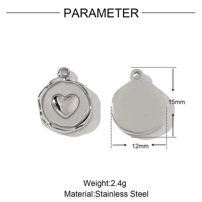 3 PCS/Package 13 * 12mm 13 * 14mm 16 * 18 Mm 201 Stainless Steel 18K Gold Plated Clouds Round Heart Shape Polished Pendant