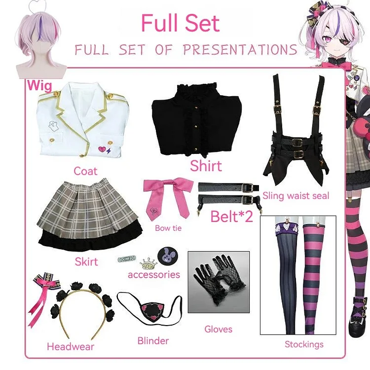 【Wetrose】In Stock Maria Marionette Nijisanji EN Vtuber Cosplay Costume Marinrin Marimari Wig Full Set