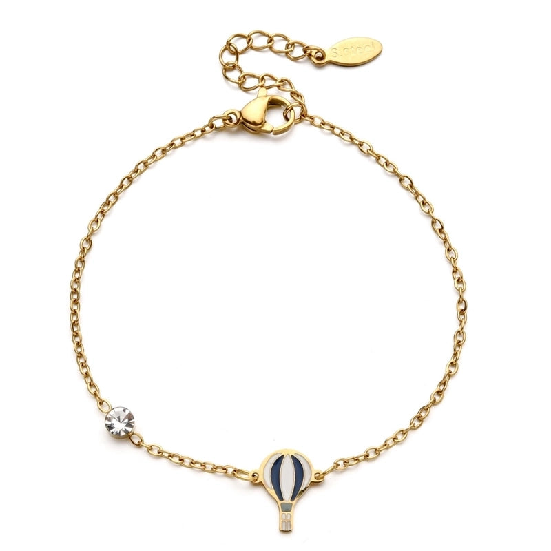 Basic Minimalist Classic Style Letter Hot Air Balloon Heart Shape 304 Stainless Steel Bracelets In Bulk