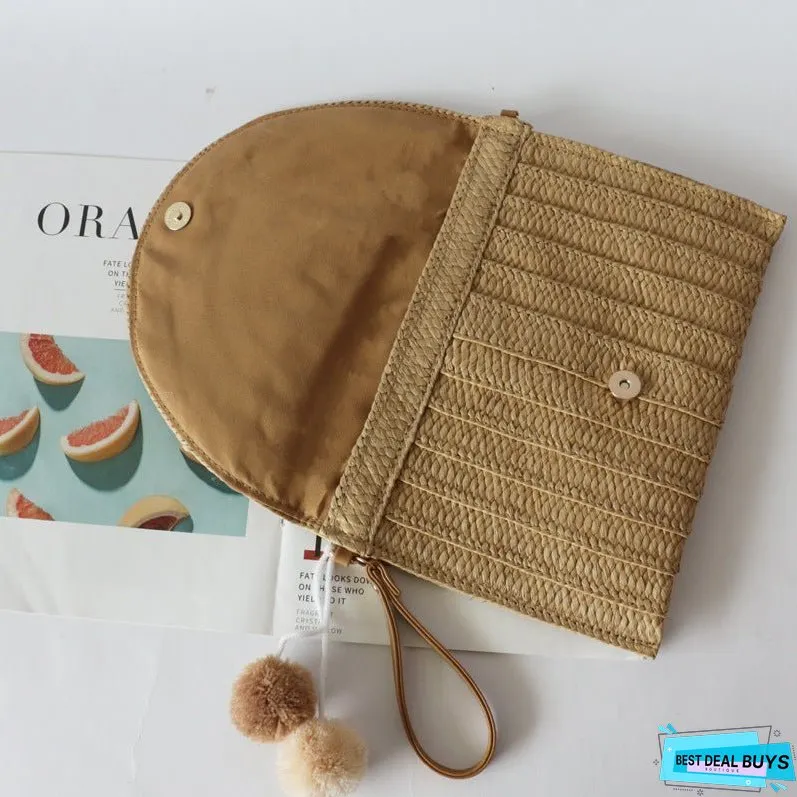 Hand Straw Bag Messenger Beach Bag