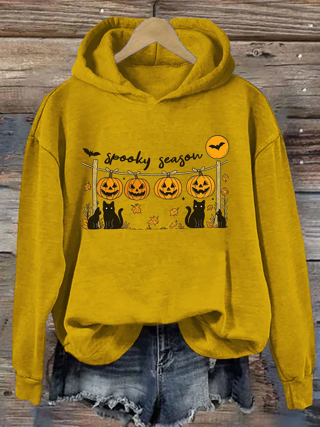 Spooky Season Pumpkin & Cat Hoodie