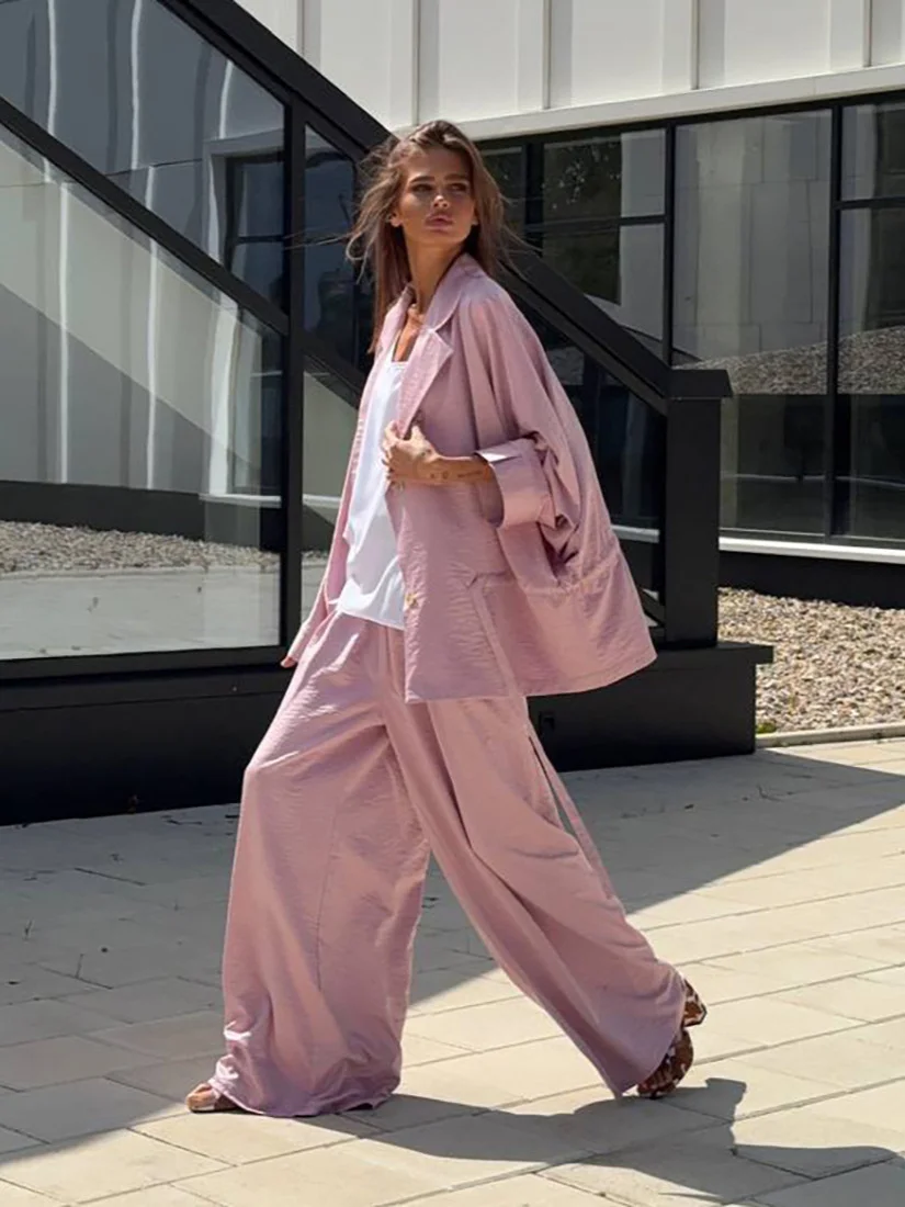 Athvotar Athvotar Minimalist Loose Suit Suit Women's Waist Design Loose Bun Shape Low Saturation Color Pressure-Free Wear