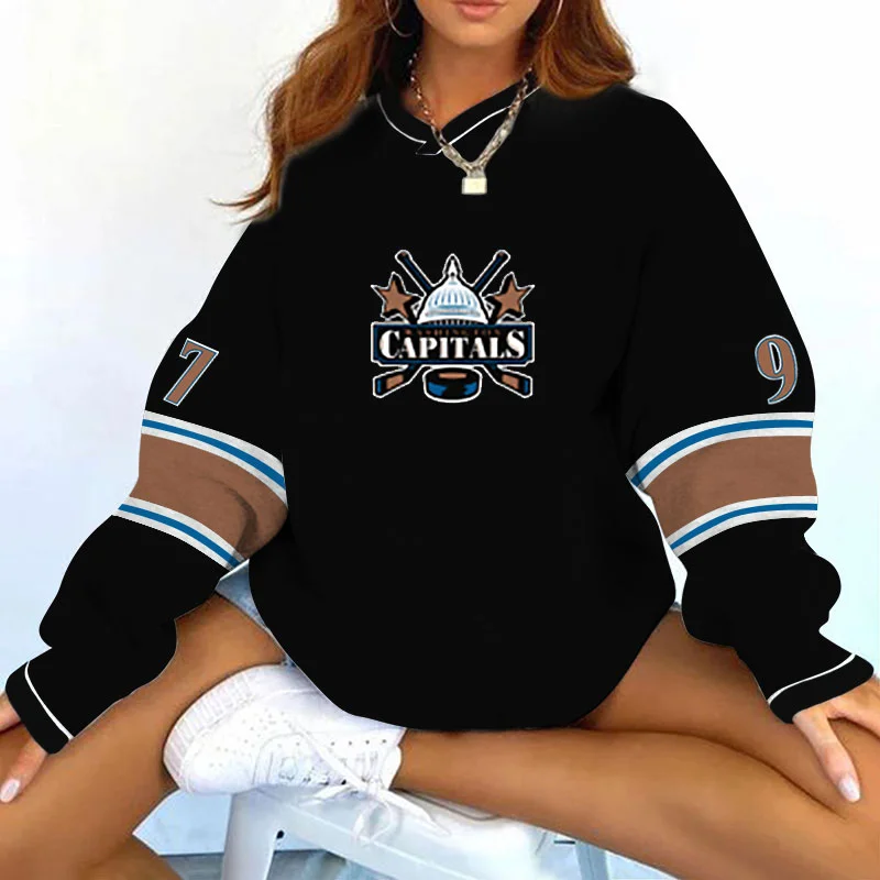 Women's Support Washington Capitals Hockey Print Sweatshirt