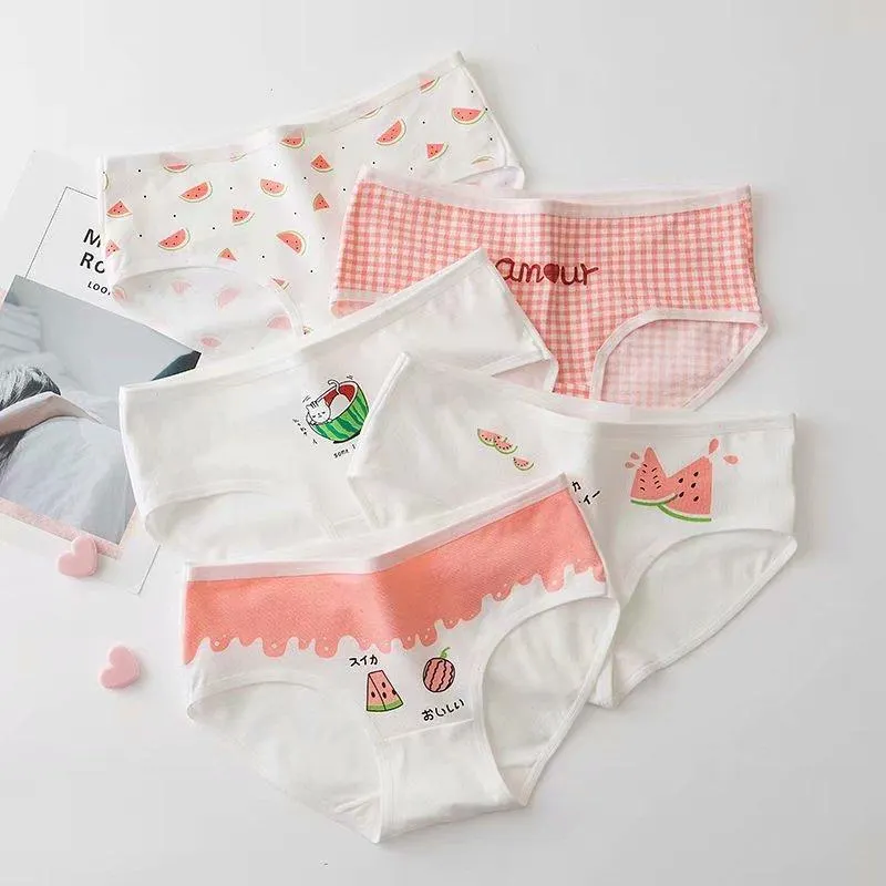 New 5pcs Teenage Flamingos Underpants Young Girl Briefs Comfortable Cotton Panties Kids Underwear