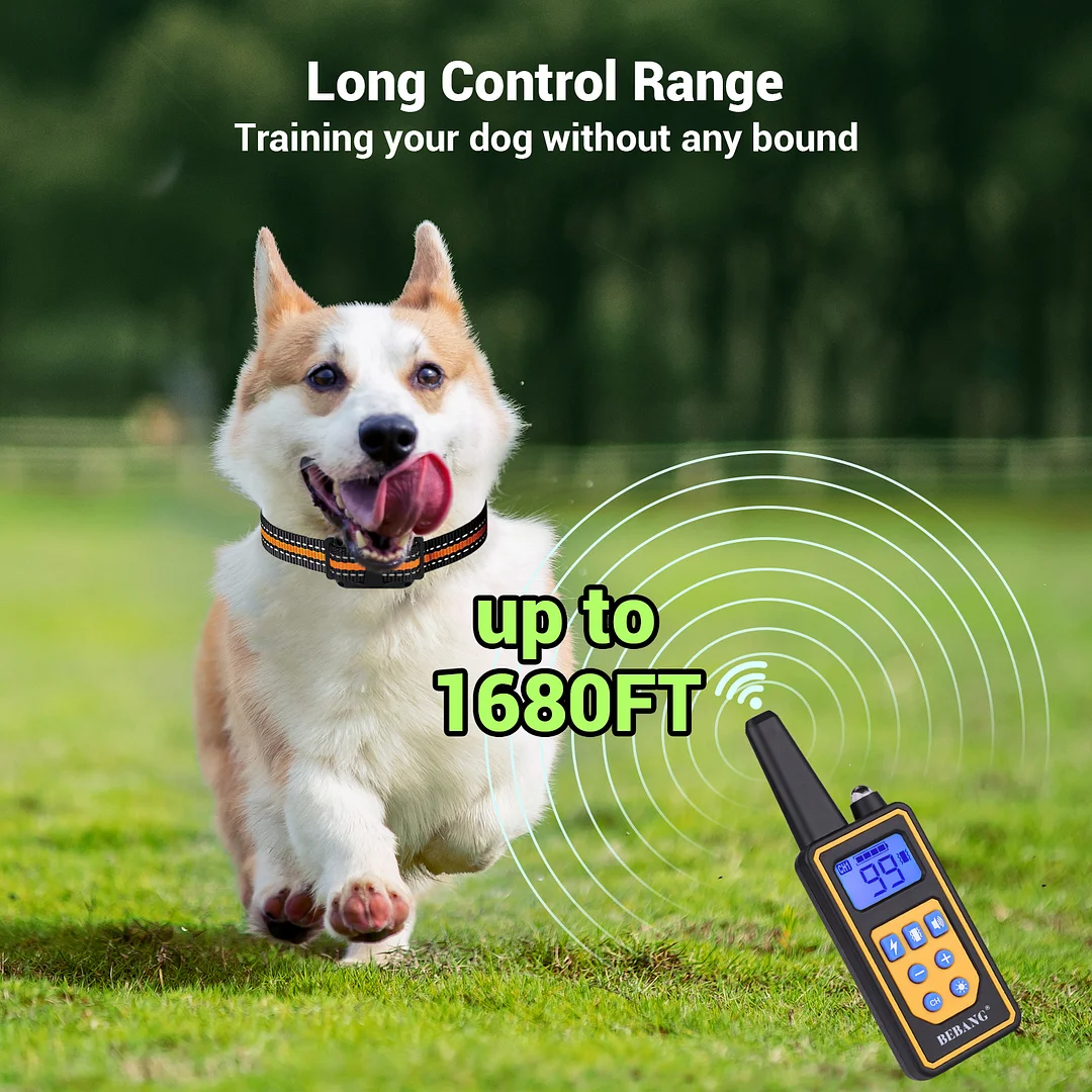 Dog Training Collars, Dog Shock Collar with Remote 2600 feet, 3 Modes Beep Vibration Shock, IPX7 Waterproof, LED Light, USB Charging, Dog Bark Collar for Training Small Medium Large Dogs