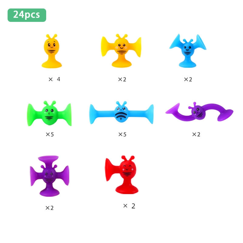 Hot Sale New Bee Sucker Varied Soft Building Blocks Suction Music Sticky Music Educational Children’s Toys
