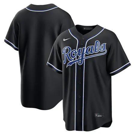 Youth Kansas City Royals Nike Fashion Replica Black Out Jersey
