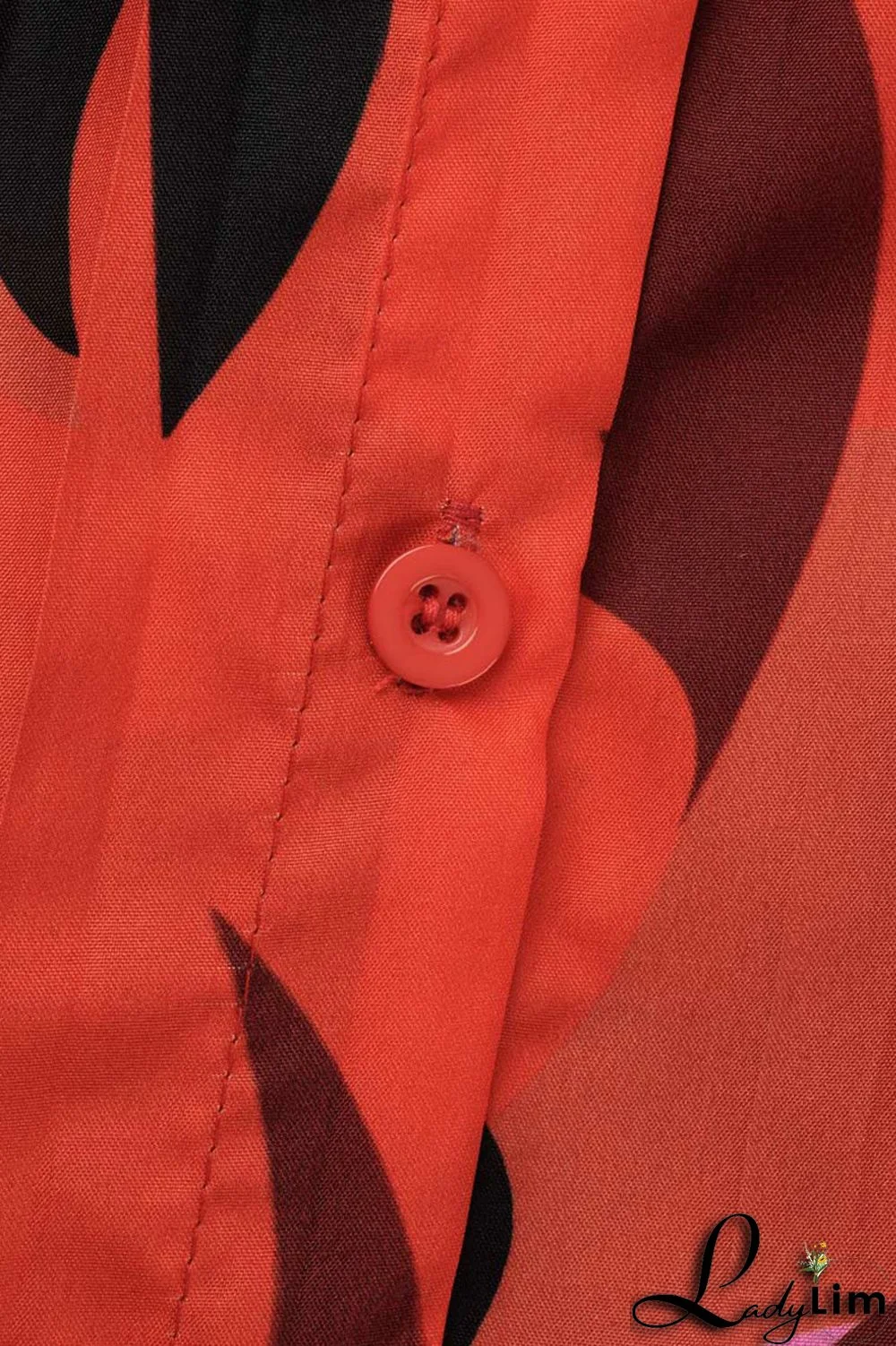 Red Fashion Casual Print Bandage Slit V Neck Long Sleeve Dresses