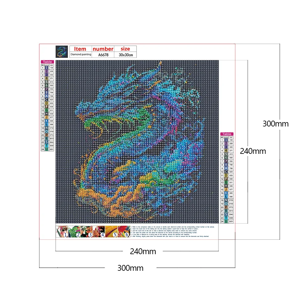 Diamond Painting - Full Round Drill - Dragon(Canvas|30*30cm)