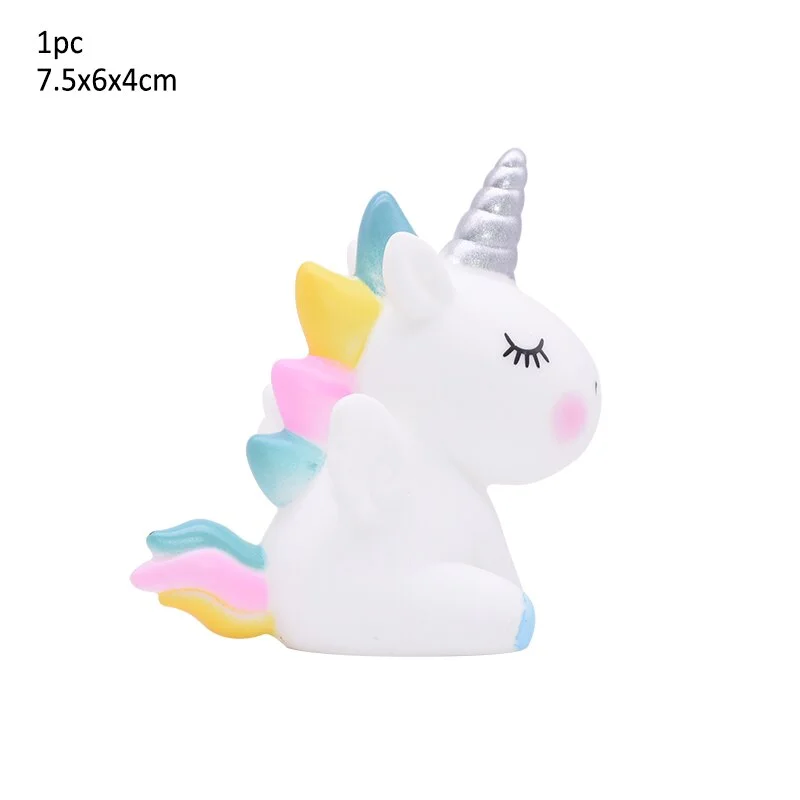 Rainbow Unicorn Cake Topper Wedding Birthday Party Cake Decoration Kids Favors Cake Flags Cupcake Topper Unicorn Party Supplies