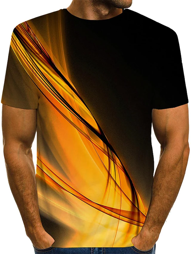Men's 3D Printed Casual Round Neck Short Sleeve T-Shirt