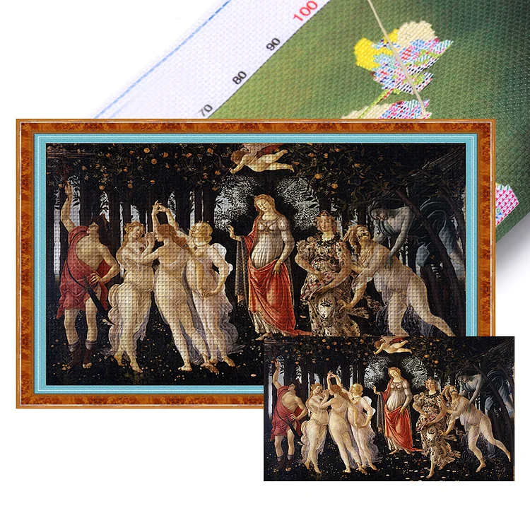World Famous Painting-La Primavera (80*50cm) 14CT Stamped Cross Stitch gbfke