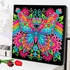 Neon-Regenbogen-Mandala-Schmetterling speziell geformte 5D-DIY-Teilbohrer-Diamanten-Punkte, Edelstein-Kunst-Kits mit Rahmen, Diamanten-Gem&auml;lde, Edelst