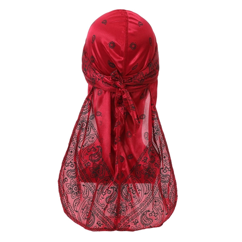 Explosions Amoeba Imitation Silk Long Tail Pirate Hat Baotou Hat Hip Hop Cloak Hat DURAG