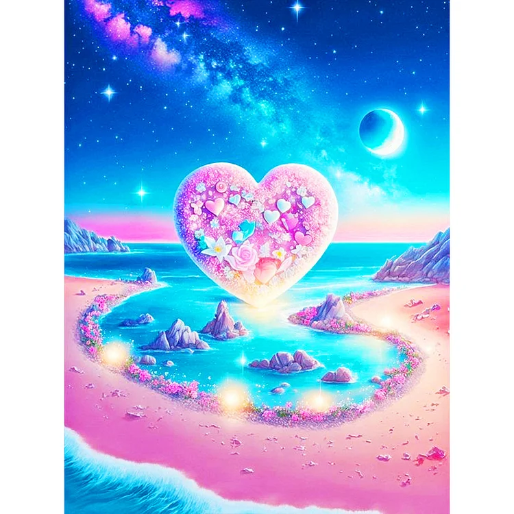 【HUGE 61% OFF SALE】5D DIY Full Round Drill Diamond Painting Fantasy Beach Love Home Decor