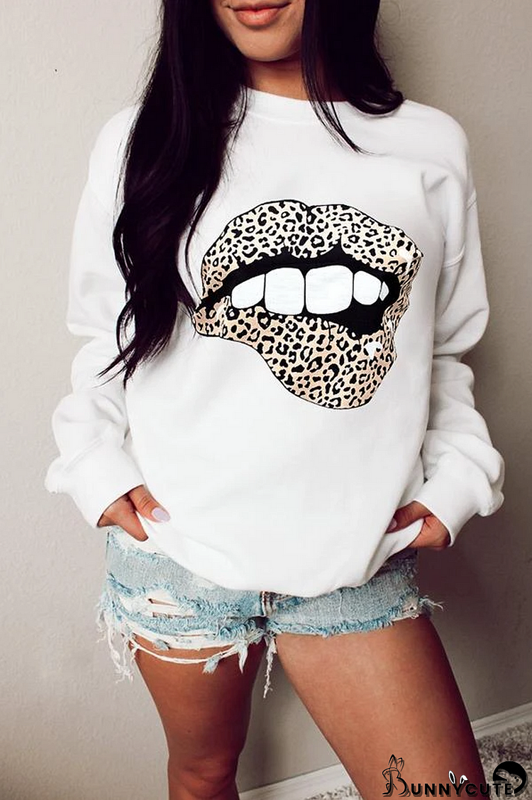 Printed Long Sleeve Loose Sweatshirt