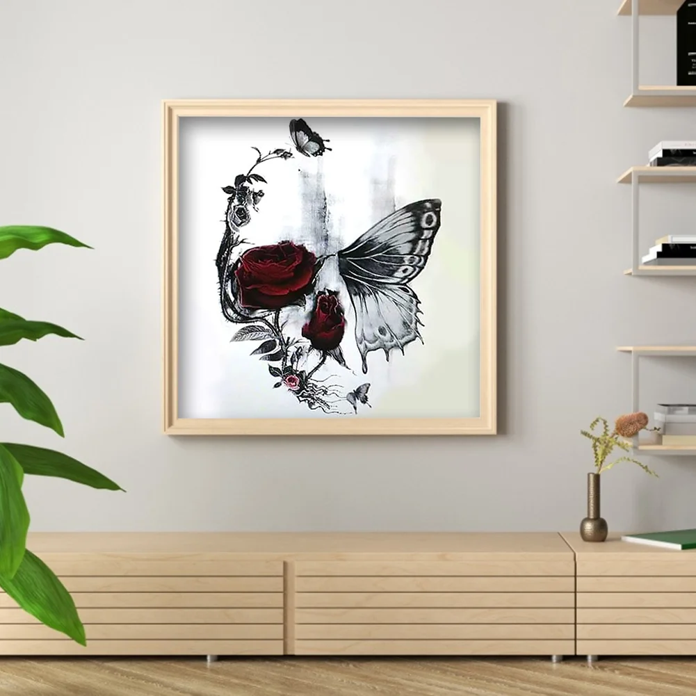 Full Round Diamond Painting 30*30cm - Skull Rose