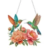 (US Local)Acrylic Special Shape Flowers Birds Diamond Painting Art Hanging Pendants