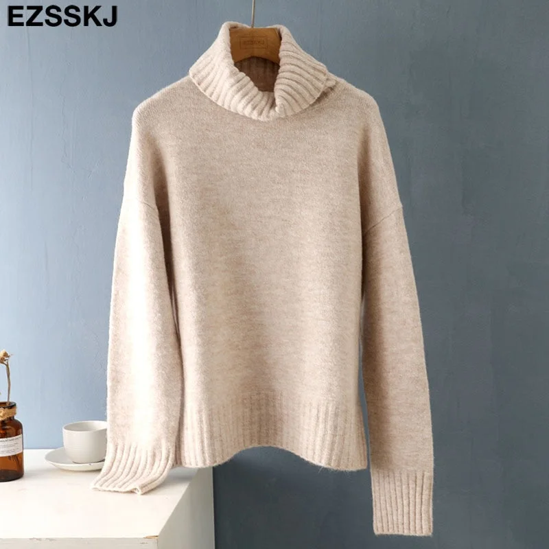 autumn Winter casual cashmere oversize thick Sweater pullovers Women 2021 loose Turtleneck women's sweaters jumper
