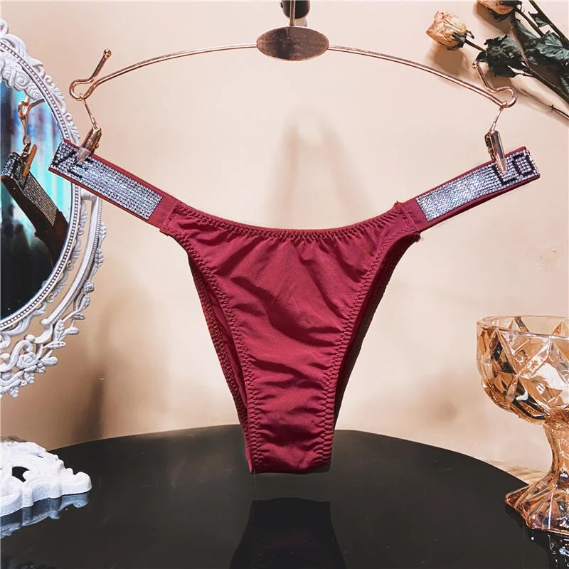 Women's Panties Sexy G-string Thong Bling Bling Crystal Waist Underwear Sexy Panties Female Underpants Pantys Intimates Lingerie