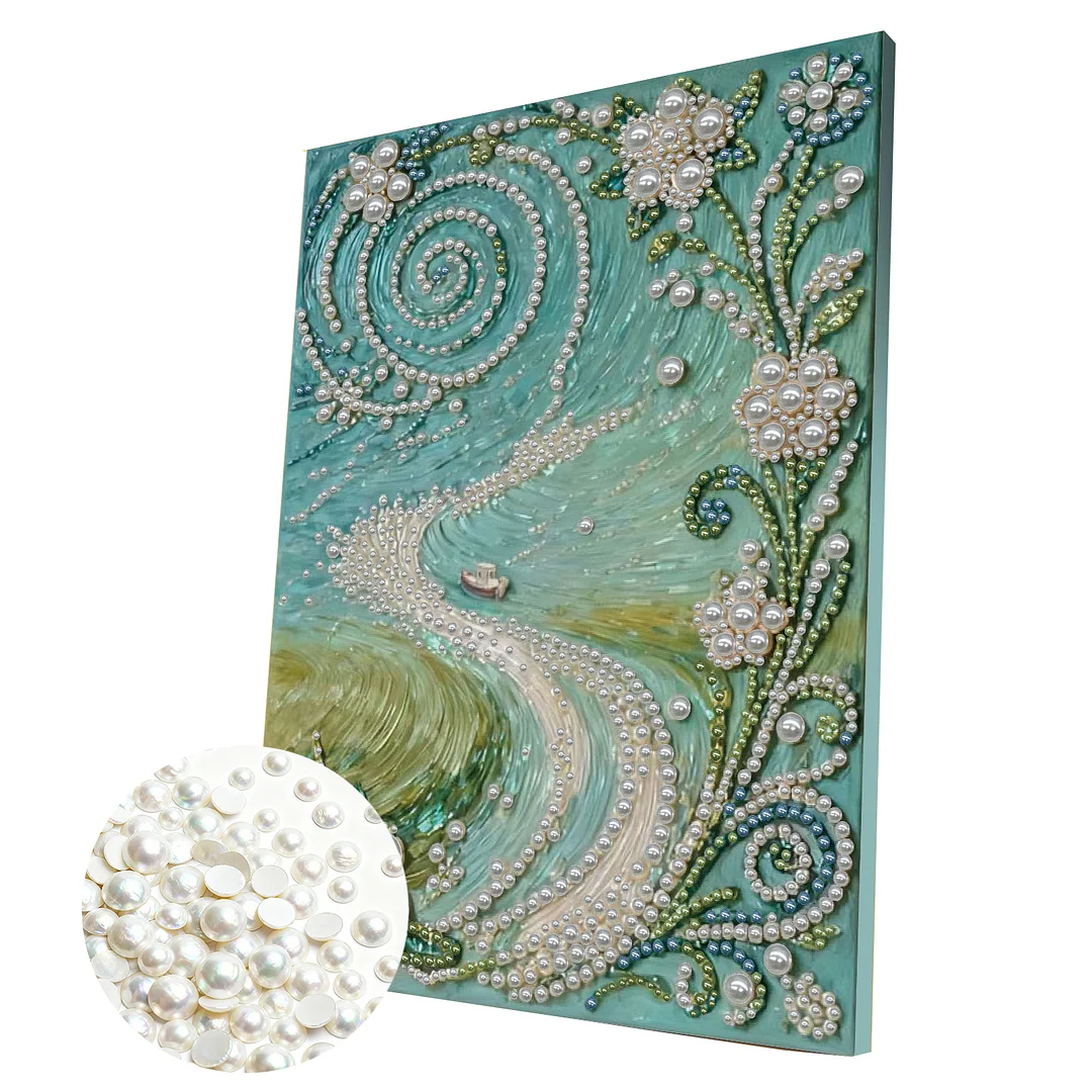Path DIY Pearl Diamond Art Kits for Adults Home Decor With Frame 30x40cm