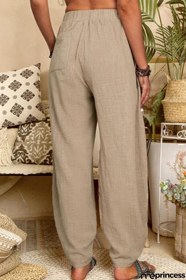 Women's Pure Color Casual Cotton Pants