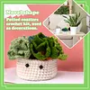 Potted Plant Coasters Crochet Kit with Step-By-Step Video Tutorials, Crochet Hooks for Adults