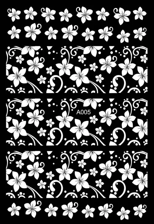 DIY White Flower Nail Stickers Decoration Manicure Foil 3D Nail Art Decorations Stickers Design Adhesive Lace Nail Decals Slider