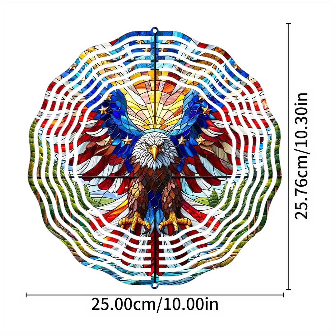 3D Hanging Wind Spinner 360 Degree Rotating 10-Inch Garden Wind Spinners Hanging Wind Catcher Art Gift for Home Garden Halloween Christmas (eagle)