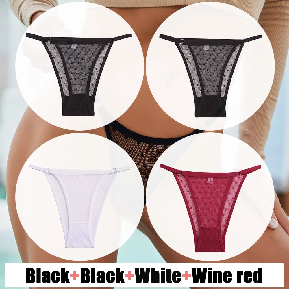 Sexy Lace Panties Women's Underwear Mesh Transparent Sexy lingerie Soft Intimate Underpants Plus Size M-XXL Female Underwear