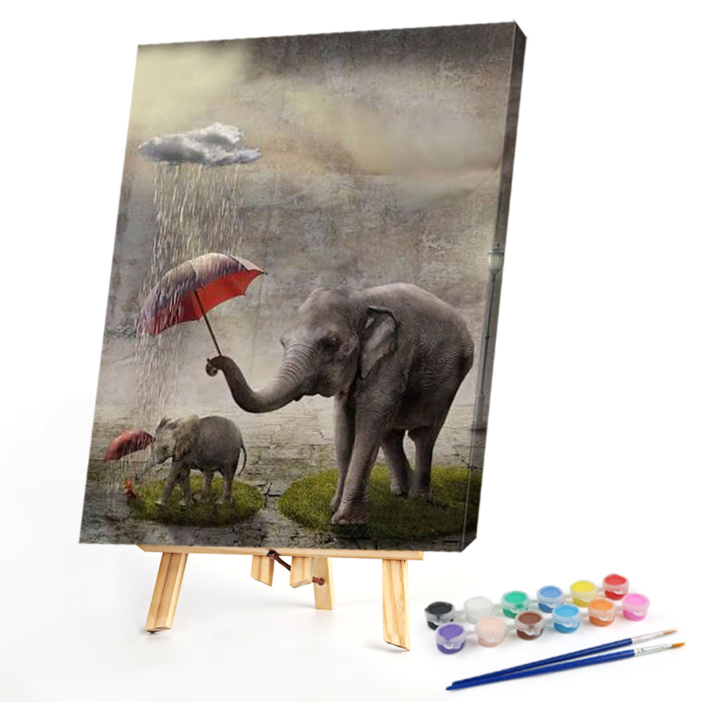 

40*50CM - Paint By Numbers - Elephants, 501 Original