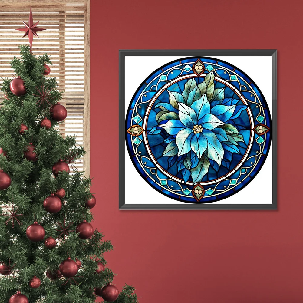 Diamond Painting - Full Round Drill - Stained Glass Flower(Canvas|30*30cm)