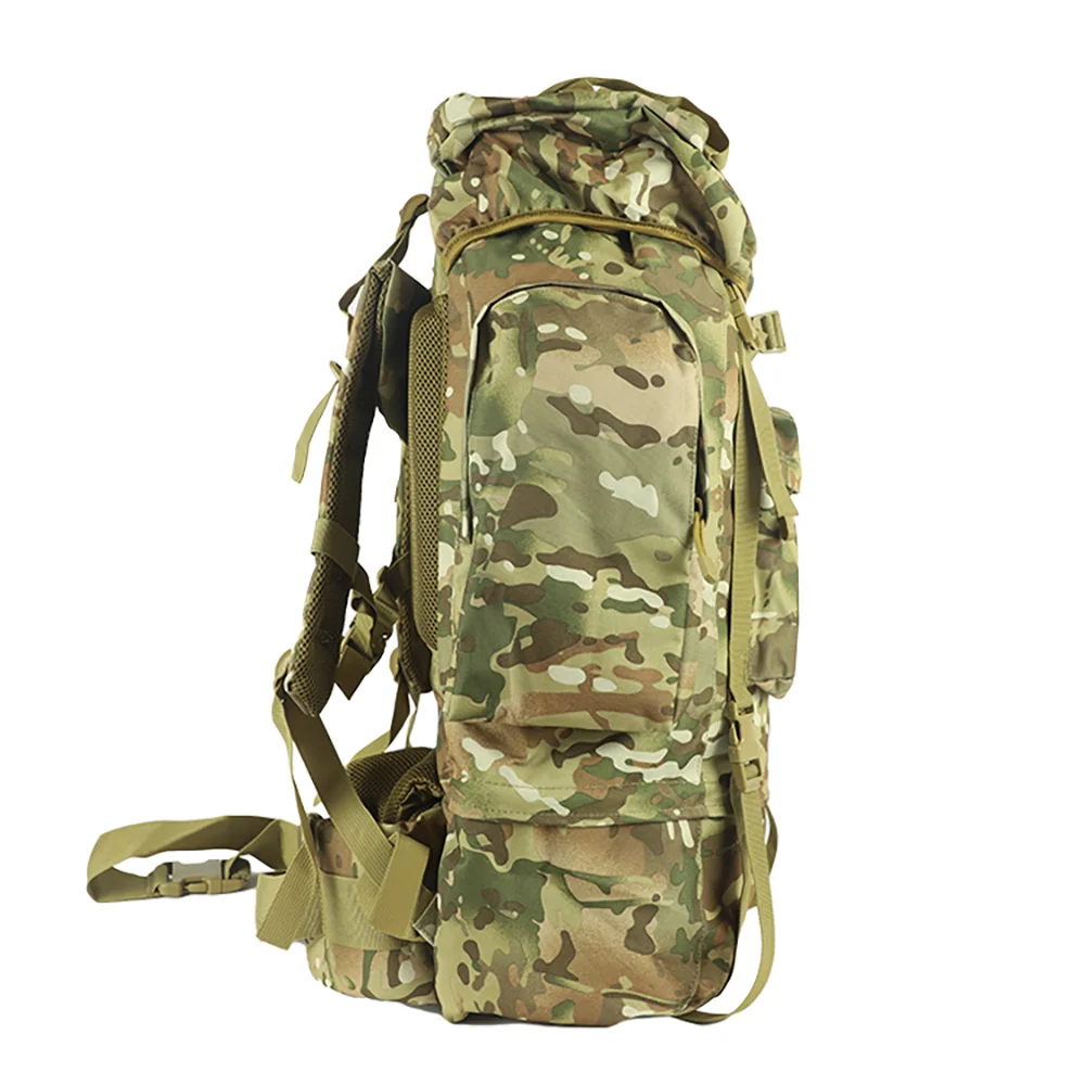 ohhunt® 65L mountaineering bag large capacity outdoor backpack professional hiking mountaineering bag rain cover CP Camo