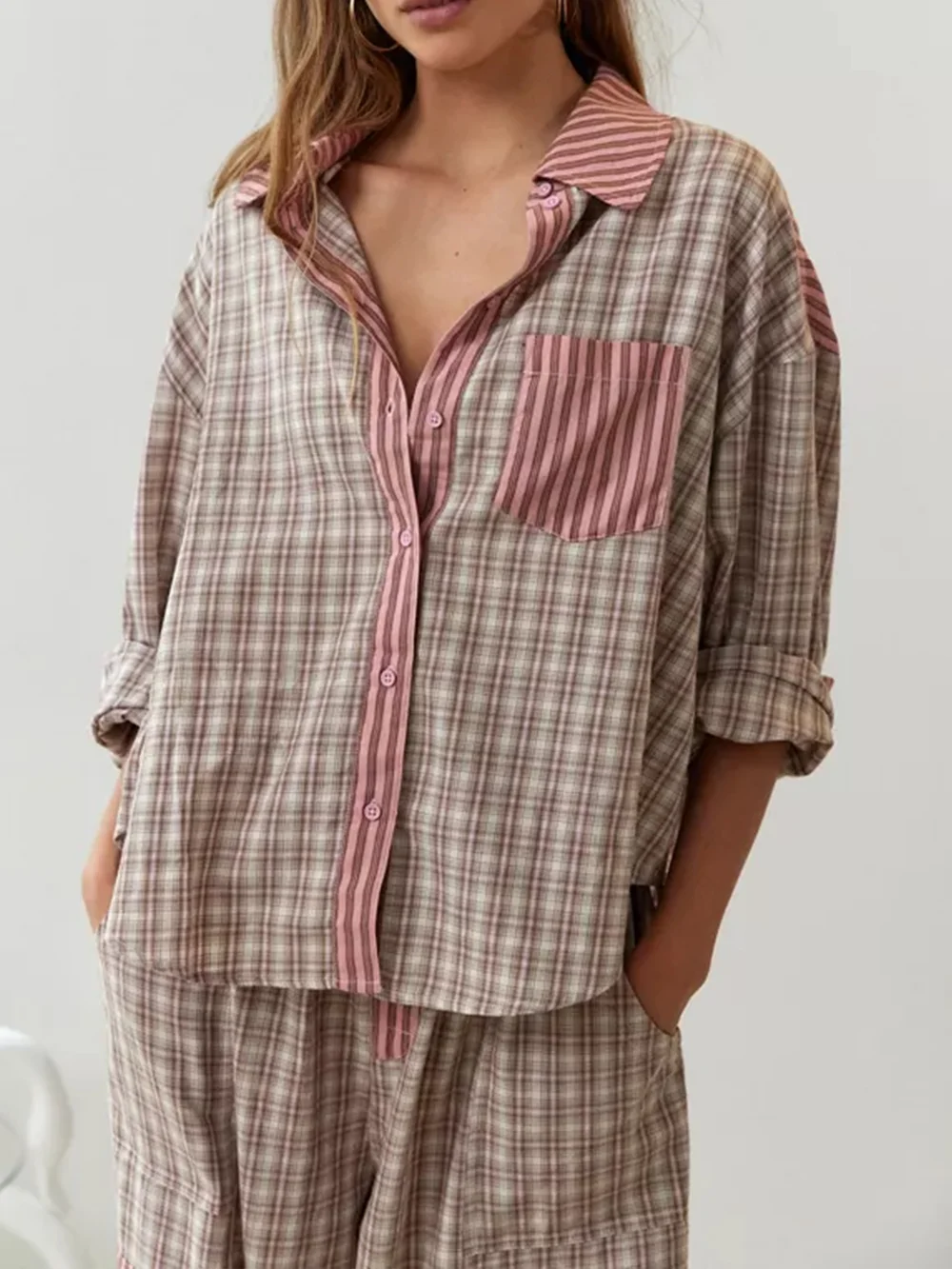 Black Friday Sales-60% OFF-Pink loose pajama set