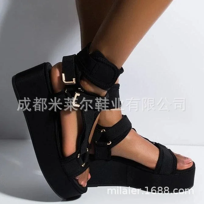 2021 Fashion High Top Platform Sandals Women Shoes Summer Super High Heels Ladies Casual Shoes Wedge Chunky Gladiator Sandals